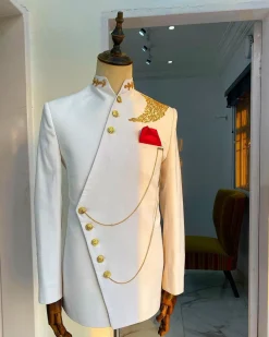 The Pure White “Vajiralongkorn“ Men’s Safari Royal Ceremonial Suit