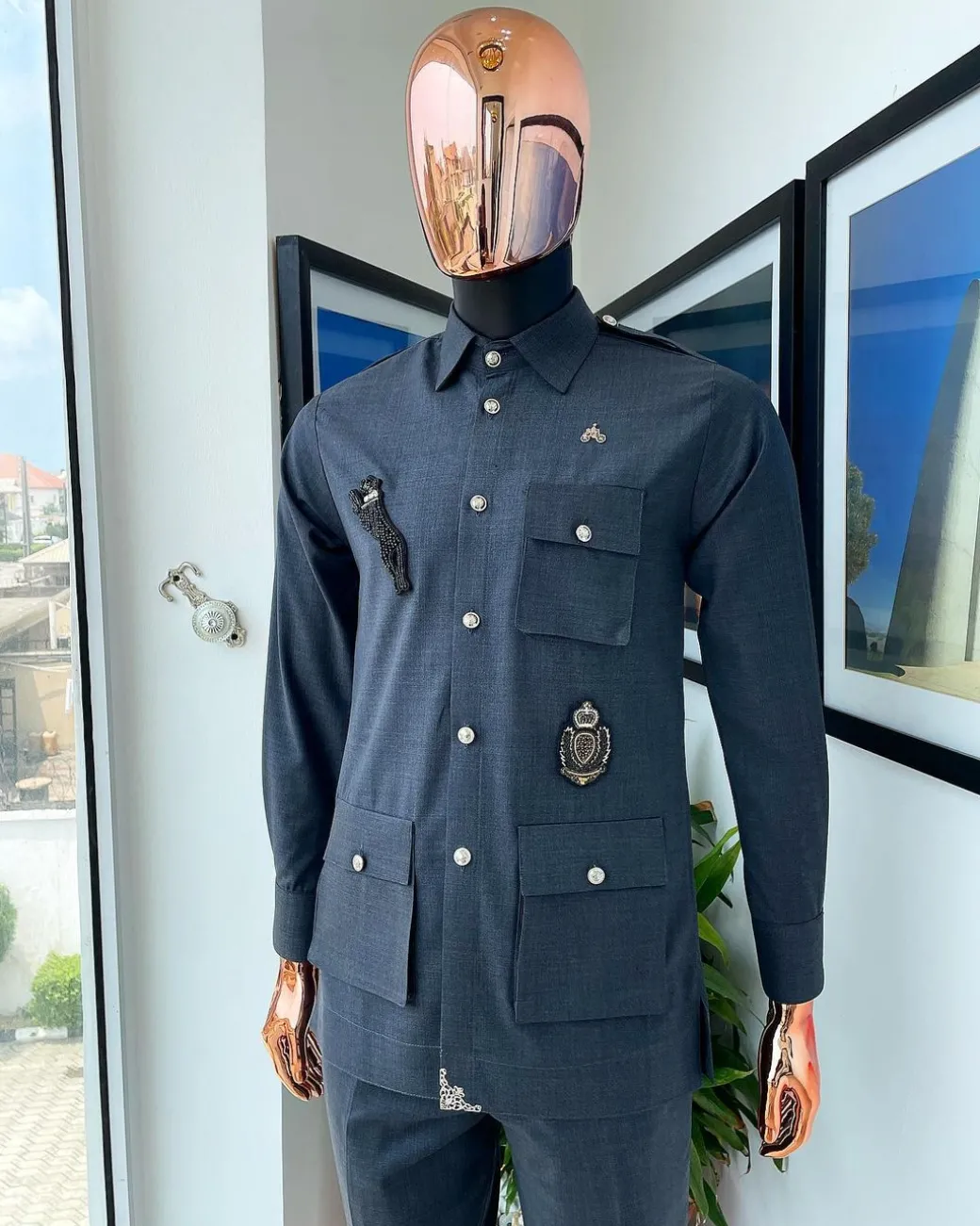 The reloaded vintage anchor grey “Havana” French safari shirt