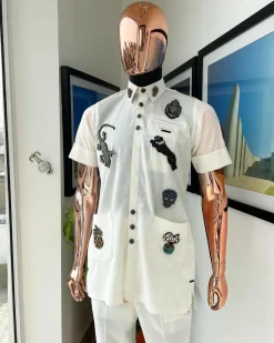 The reloaded vintage ivory “Havana” French safari shirt