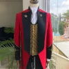 The “showman” Maroon trench silk costume suit.