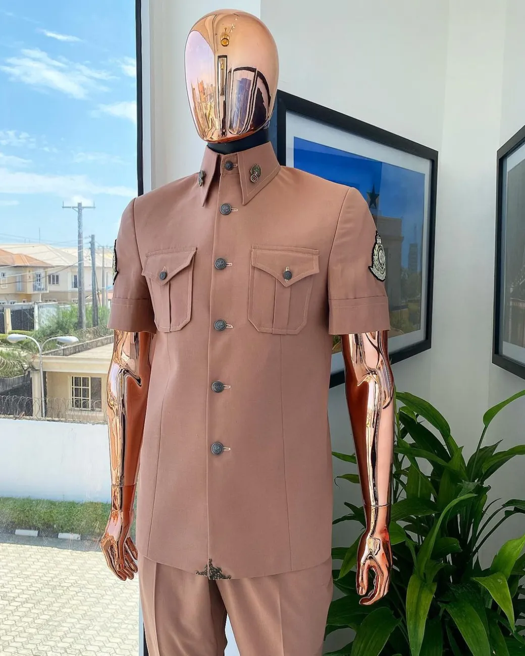 The vintage “Havana” Fawn Beige French safari suit